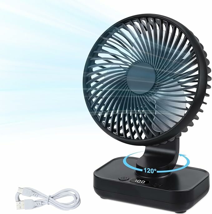 Aischens Ventoinha de mesa USB, oscilação automática 120°