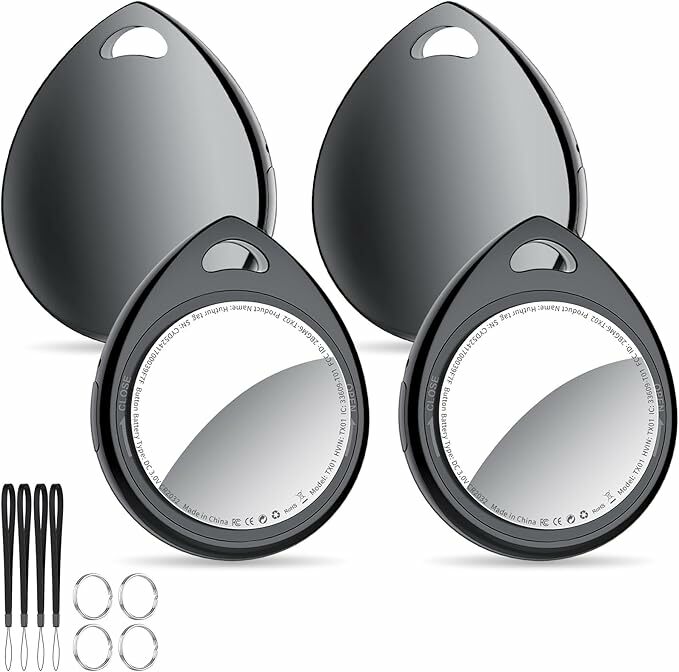 QCOQ Air Tags 4 Pack preto 2025