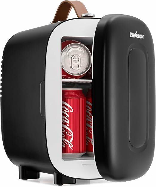 Enventor 4 L 6 latas frigorífico pequeno preto