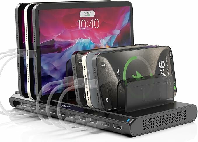 Alxum Estação de carregamento USB múltiplo