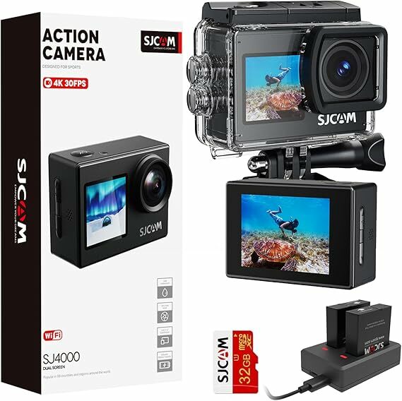 SJCAM Câmara desportiva SJ4000 4K 30FPS ecrã duplo WiFi câmara de vídeo