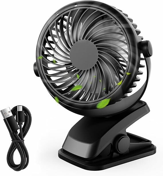 QHUI Mini ventilador de secretária, ventilador de refrigeração pessoal