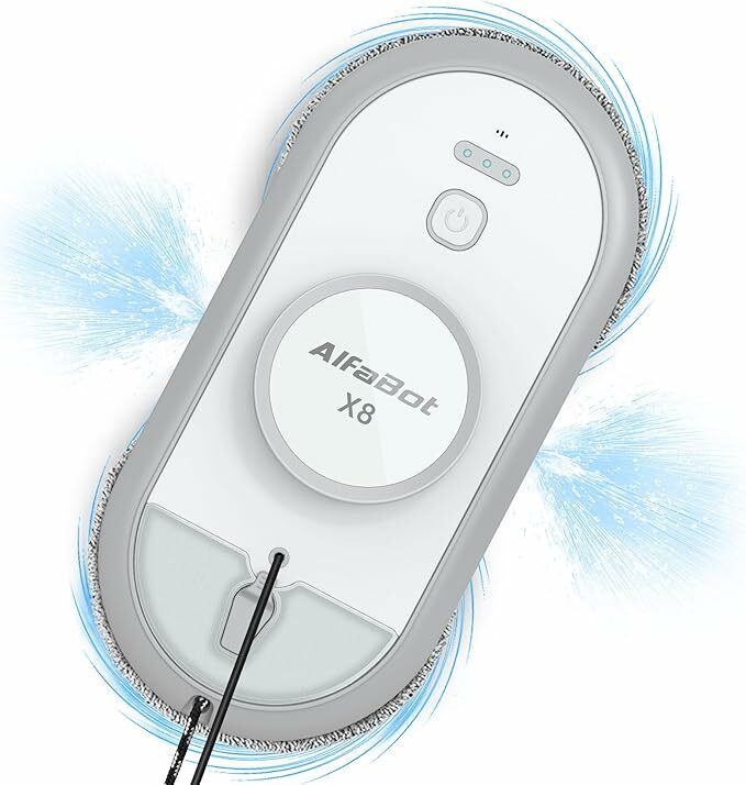 AlfaBot X8 Robot limpa-vidros inteligente com pulverizador de água de direção dupla 50 ml