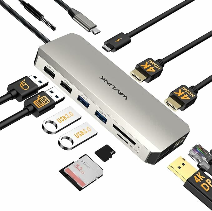 WAVLINK Base de conexão USB-C para dois monitores