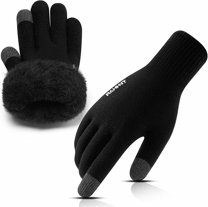 Rahhint Luvas inverno homem mulher - luvas térmicas lã - luvas táteis