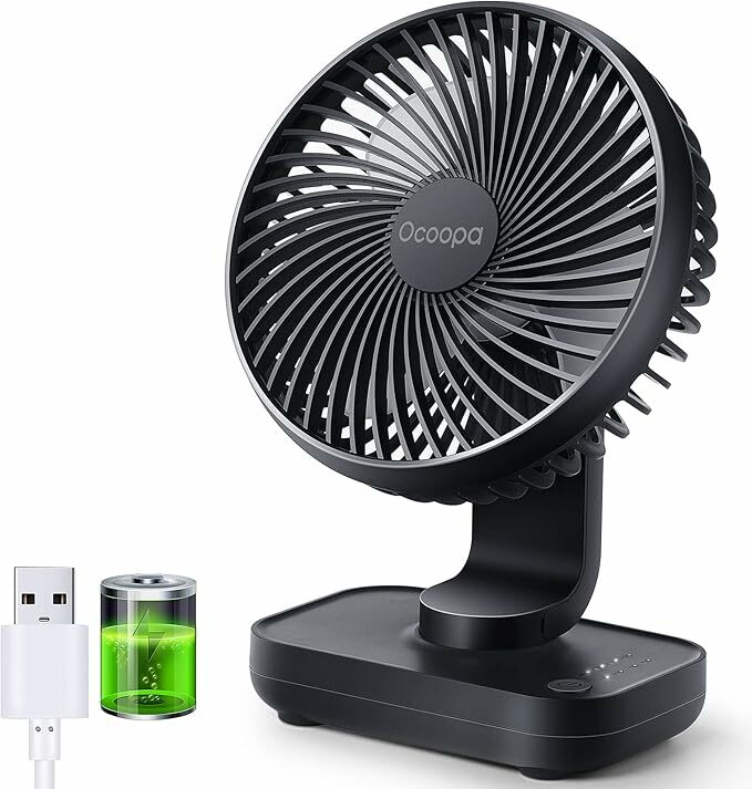 OCOOPA Ventilador de mesa USB silencioso recarregável 4000 mAh