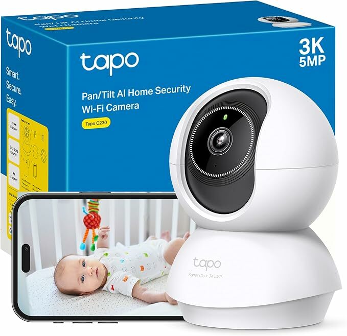 Tapo C230 - IA Câmara de vigilância 360°, 3K 5MP, alarme sonoro/luz