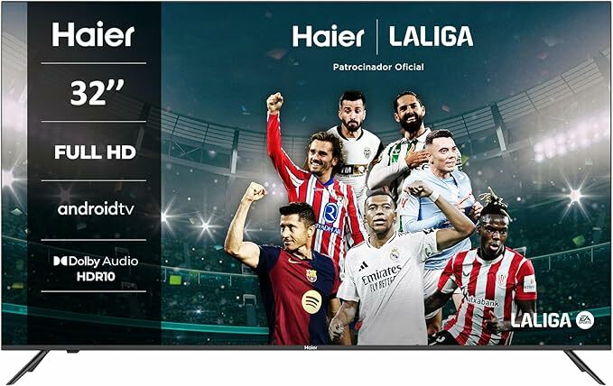 Haier Direct LED Full HD H32K702FG - 32", Smart-TV, HDR, Dolby Audio, Android 11, Smart-TV