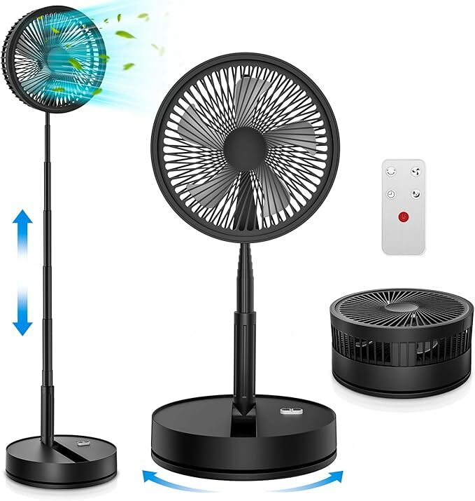 Oscilante ventilador de pé portátil silencioso com remoto