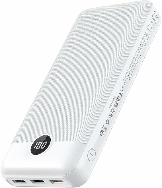 VEGER 30000 mAh Bateria externa Power Bank com ecrã LED bateria portátil