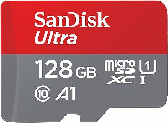 SanDisk 128 GB Ultra, cartão de memória microSDXC, até 140 MB/s + adaptador SD, com classe A1 de desempenho de aplicações, UHS-I Class 10 U1