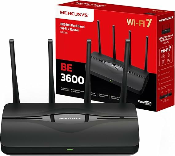 Mercusys MR27BE Router WiFi 7 de banda dupla BE3600 Mbps