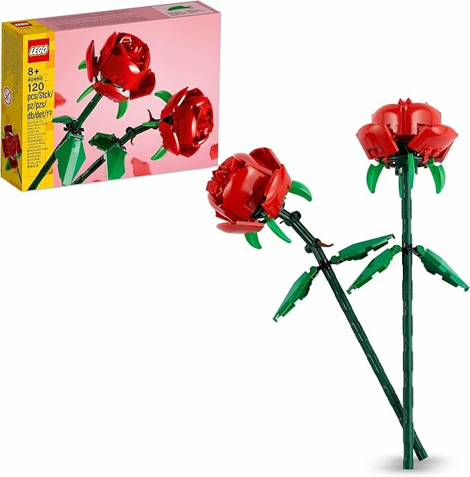 LEGO Botânico rosa, flores artificiais vermelhas compatível com ramos