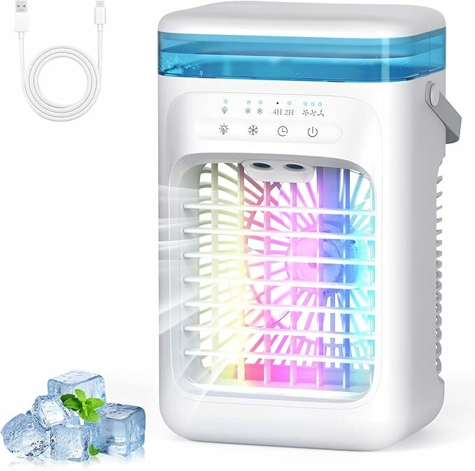 SWGOTA Ar condicionado portátil mini, 5 em 1 refrigerador de ar pequeno