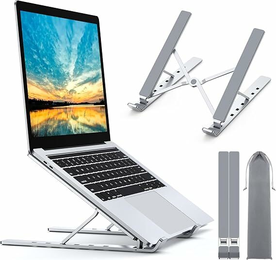 Babacom Suporte portátil mesa ajustável de 5 ângulos, liga de alumínio, refrigeração