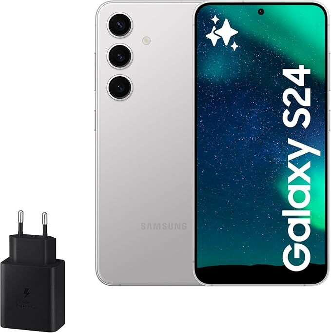 Samsung Galaxy S24 e carregador de 45W, telemóvel com IA
