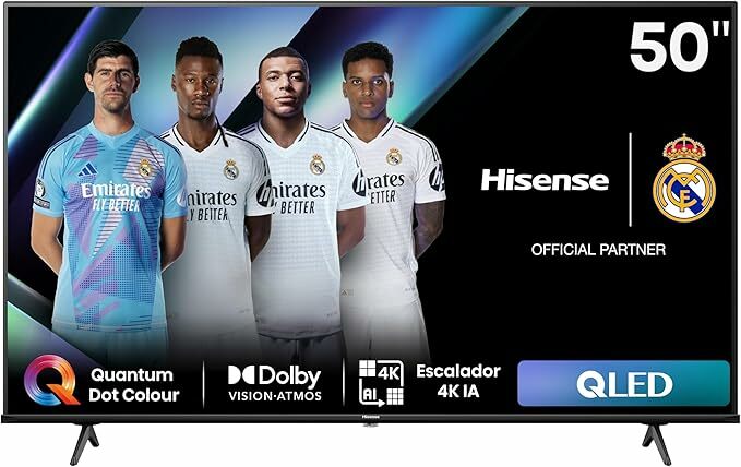 Hisense 50E7NQ - QLED Smart TV, televisão de 50 polegadas, Quantum Dot Colour