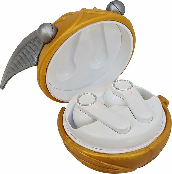 WONDEE Harry Potter Presentes, auriculares sem fios Bluetooth com capa Snitch dourada Harry Potter