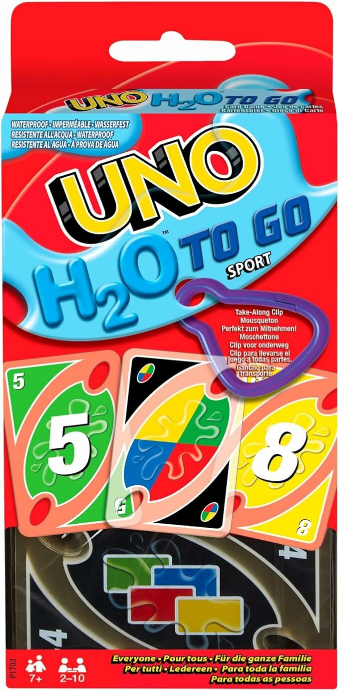 Mattel Games UNO H20 To Go, jogo de cartas