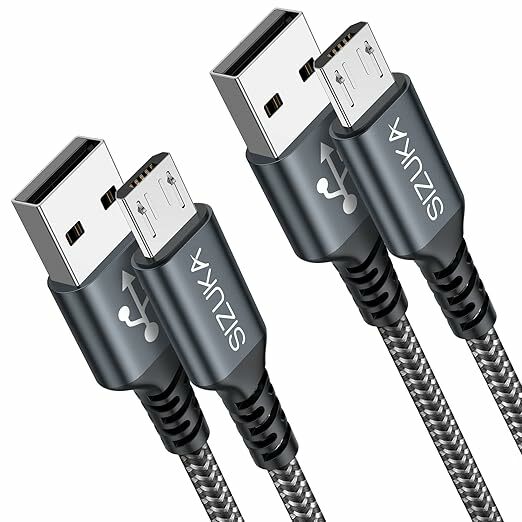 Cabo micro USB 2M 2Pack, 3A carregamento rápido nylon