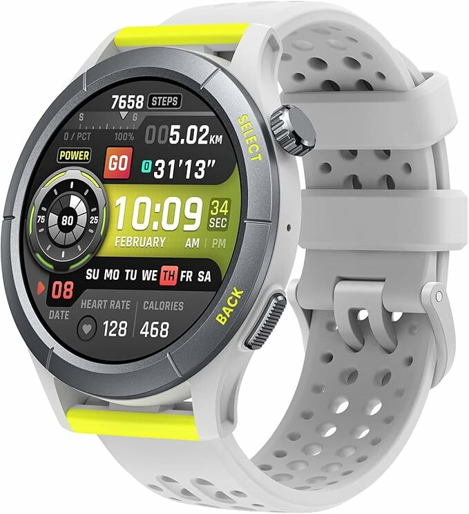 Amazfit Cheetah Round 47 mm Relógio inteligente para corrida com GPS de banda dupla