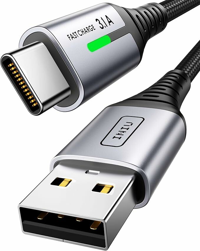 INIU Cabo USB A USB C, [2 m] QC 3,0 e 3,1 A cabo USB C carregamento rápido