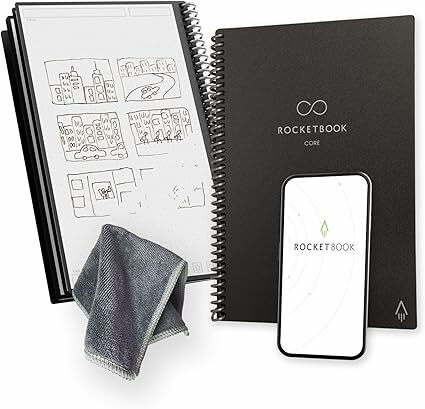 Rocketbook Core Caderno espiral reutilizável, tamanho A5