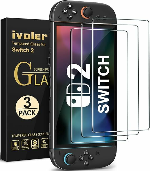 ivoler 3 peças protetor de ecrã compatível com Nintendo Switch NX2
