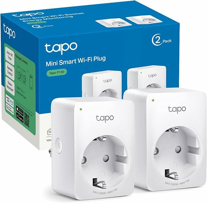 TP-Link Tapo P100 tomada inteligente branca 2990 W - tampa P100, sem fios, Bluetooth/Wi-Fi