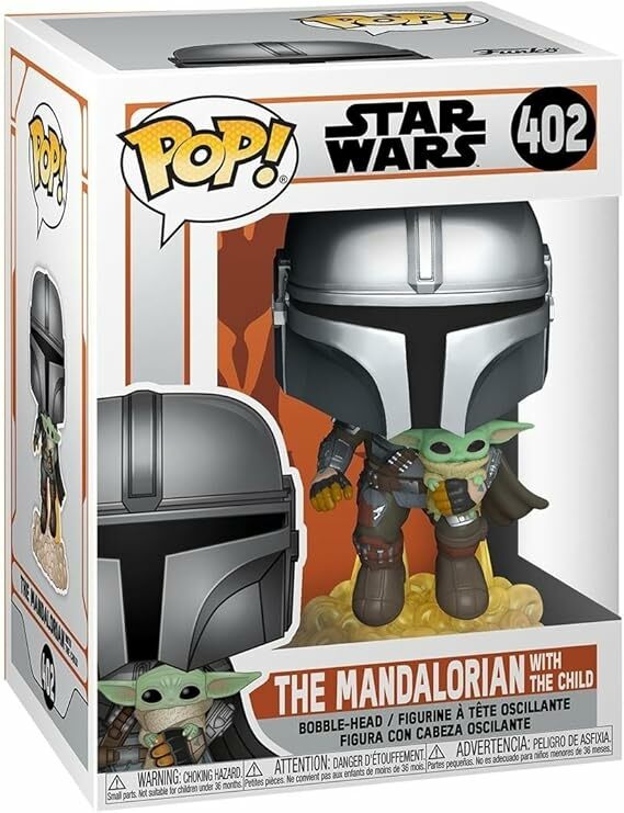 Funko Pop Star Wars: The Mandalorian-Mando Flying w/Jet Pack Figura colecionável, multicolorido