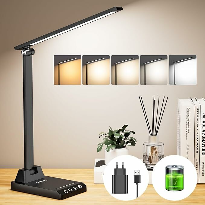 candeeiro LED de secretária com 2500 mAh bateria