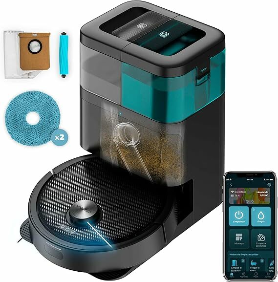 Cecotec Robot aspirador e esfregona de chão Conga 15090 SpinArm Home&Wash. 8000Pa