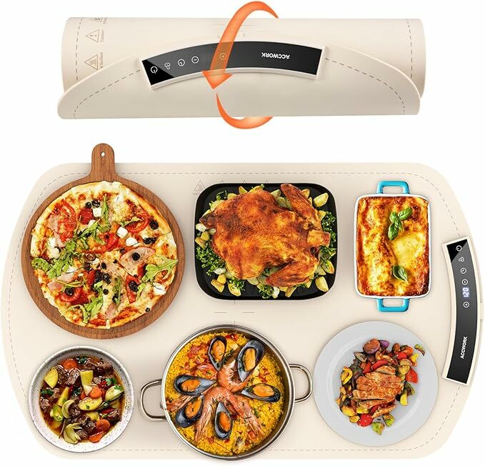 Bandeja de aquecedor elétrica para bufetes e festas, tapete aquecedor de silicone para alimentos