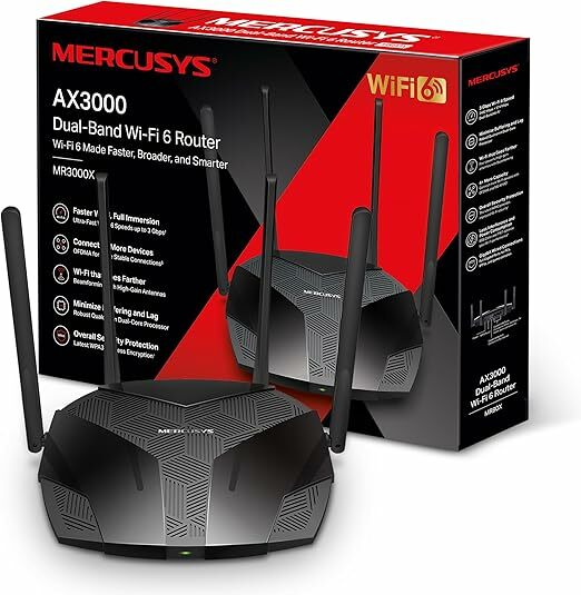 MERCUSYS MR3000X, Router Wi-Fi 6 de banda dupla AX3000