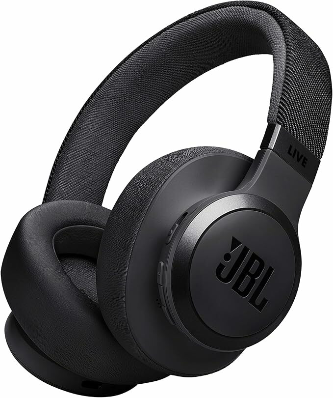 JBL Auriculares sem fios circumaurais Live 770 NC, com tecnologia Bluetooth e cancelamento de ruído adaptativo, até 65 horas de reprodução