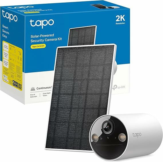 Tapo C410 Kit - Câmara de vigilância solar com bateria exterior, deteção de pessoas por IA