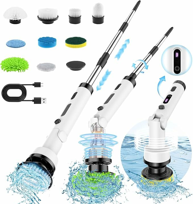 TEMOLA Escova elétrica limpeza de casa