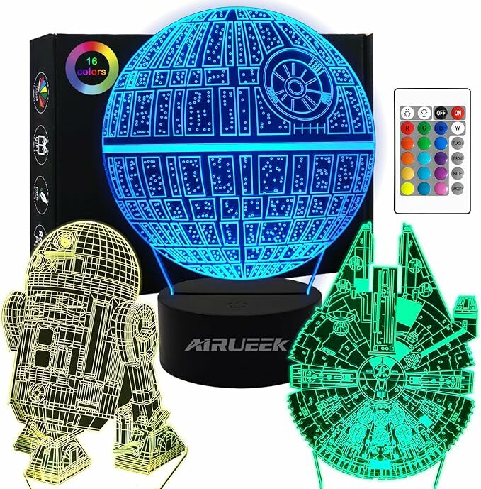 Star Wars Candeeiro 3D luz de presença infantil-16 cores mudança