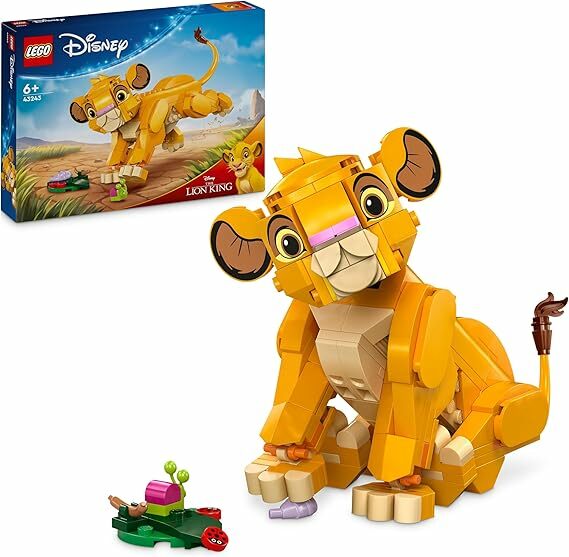 Lego | Disney o rei leão: Simba cachorro brinquedo infantil de construção, ideia de presente para meninas e meninos de 6 anos ou mais