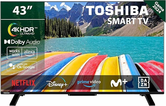 TOSHIBA 43UV2363DG Smart TV 4K UHD de 43", sem molduras, com HDR10