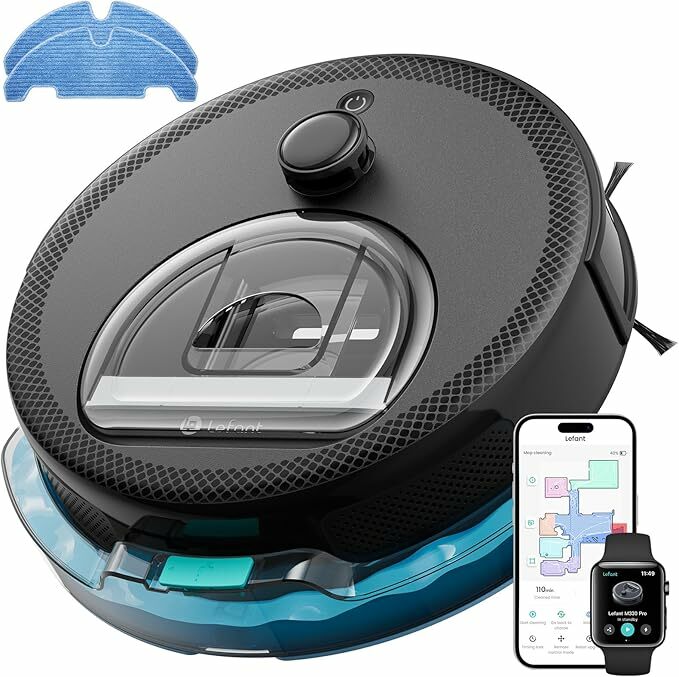 LEFANT M330 Pro Robot aspirador e esfregona de chão 3 em 1, 150 min, 5000 Pa de sucção