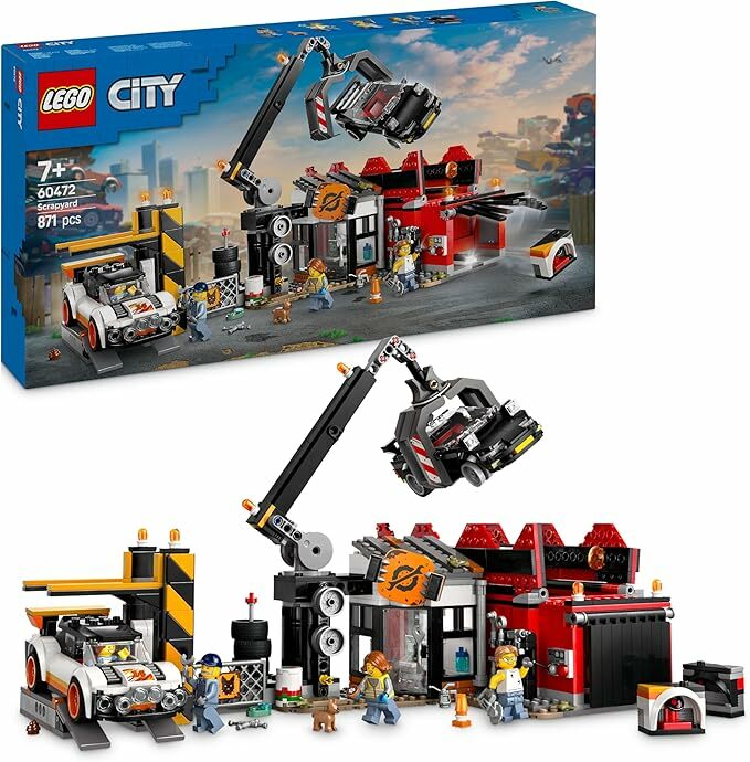 LEGO City Depósito com carros, depósito de sucata com compactador