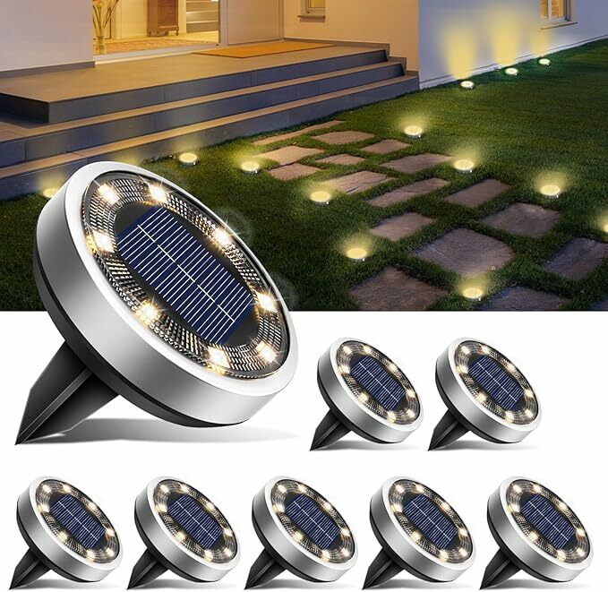 btfarm 8 Pacotes de luzes solares LED para exteriores