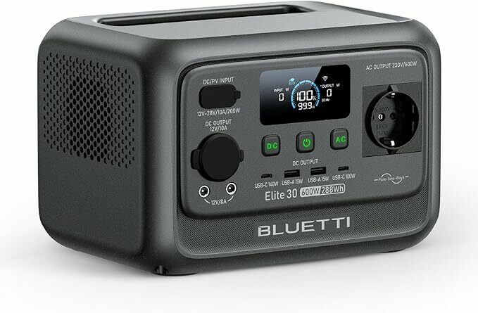 BLUETTI Elite 30 V2 Gerador solar portátil, 288 Wh LiFePO4 bateria de suporte
