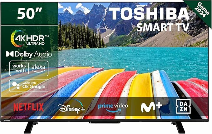 TOSHIBA 50UV2363DG Smart TV 4K UHD de 50", sem molduras, com HDR10