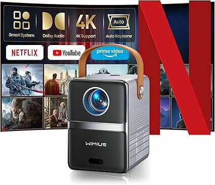 Netflix Certificado mini projetor portátil 4K