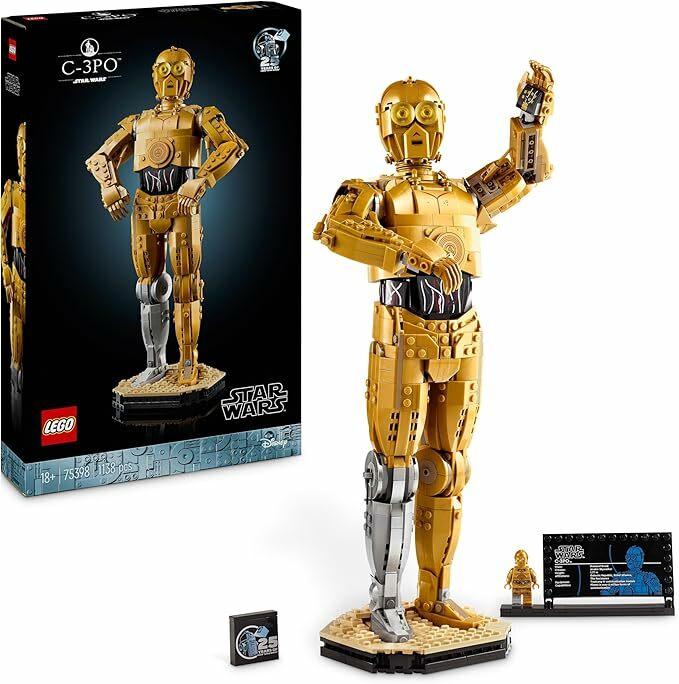 LEGO Star Wars C-3PO Figura de Droide, casaco de coleção para adultos