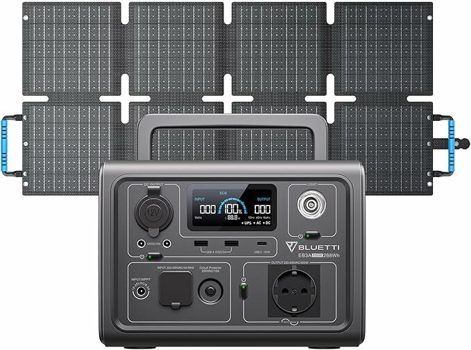BLUETTI EB3A Gerador solar portátil, suporte de bateria LiFePO4 de 268Wh