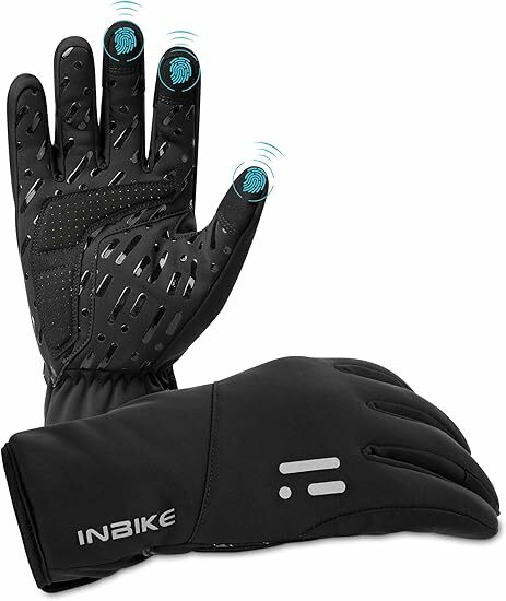 INBIKE Luvas térmicas inverno homem mulher algodão luvas compridas ciclismo contra o vento