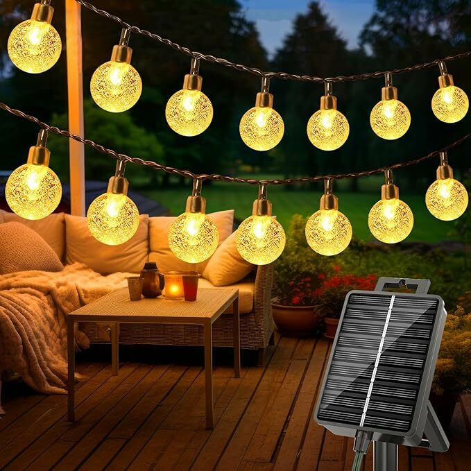 litogo Guirlandas luzes solares exteriores, 15 m LED grinalda luzes solares